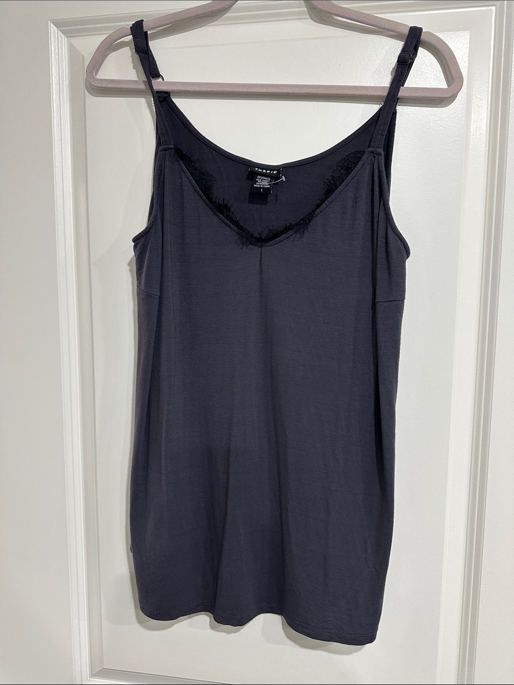 torrid Charcoal Lace-Trim Camisole